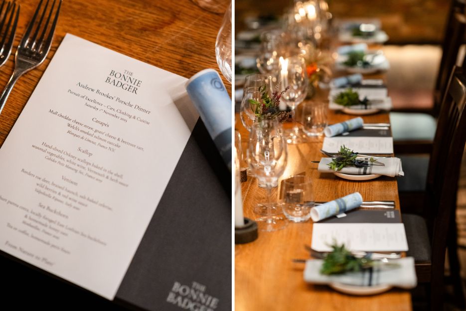 The Bonnie Badger Menu